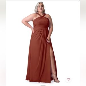Azazie Mellie bridesmaids dress in Terracotta